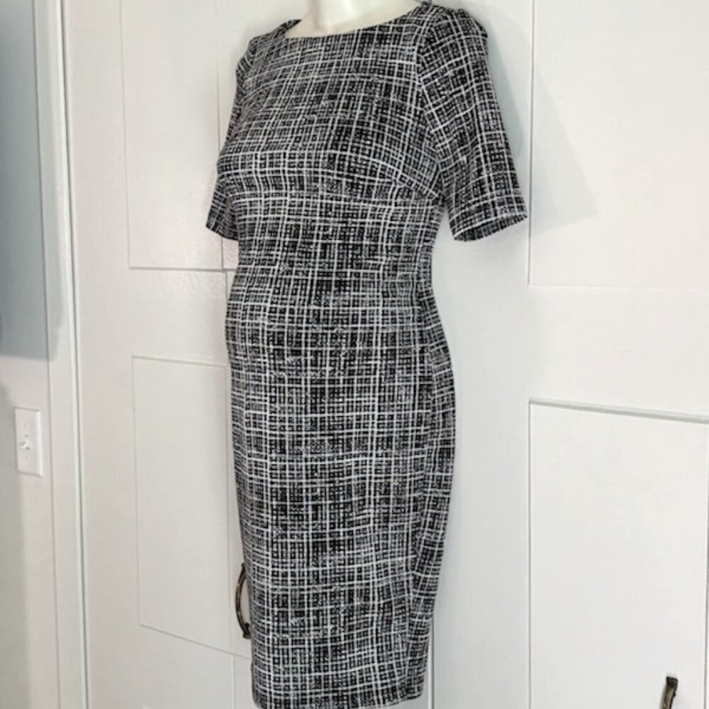 A Pea in the Pod Black and White Plaid Maternity Dress